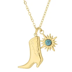 Collier Western acier doré or