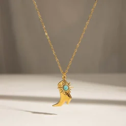 Collier Western acier doré or