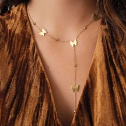 Collier Y Saphira papillon