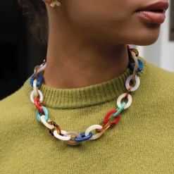 Collier Yako maillons multicolores