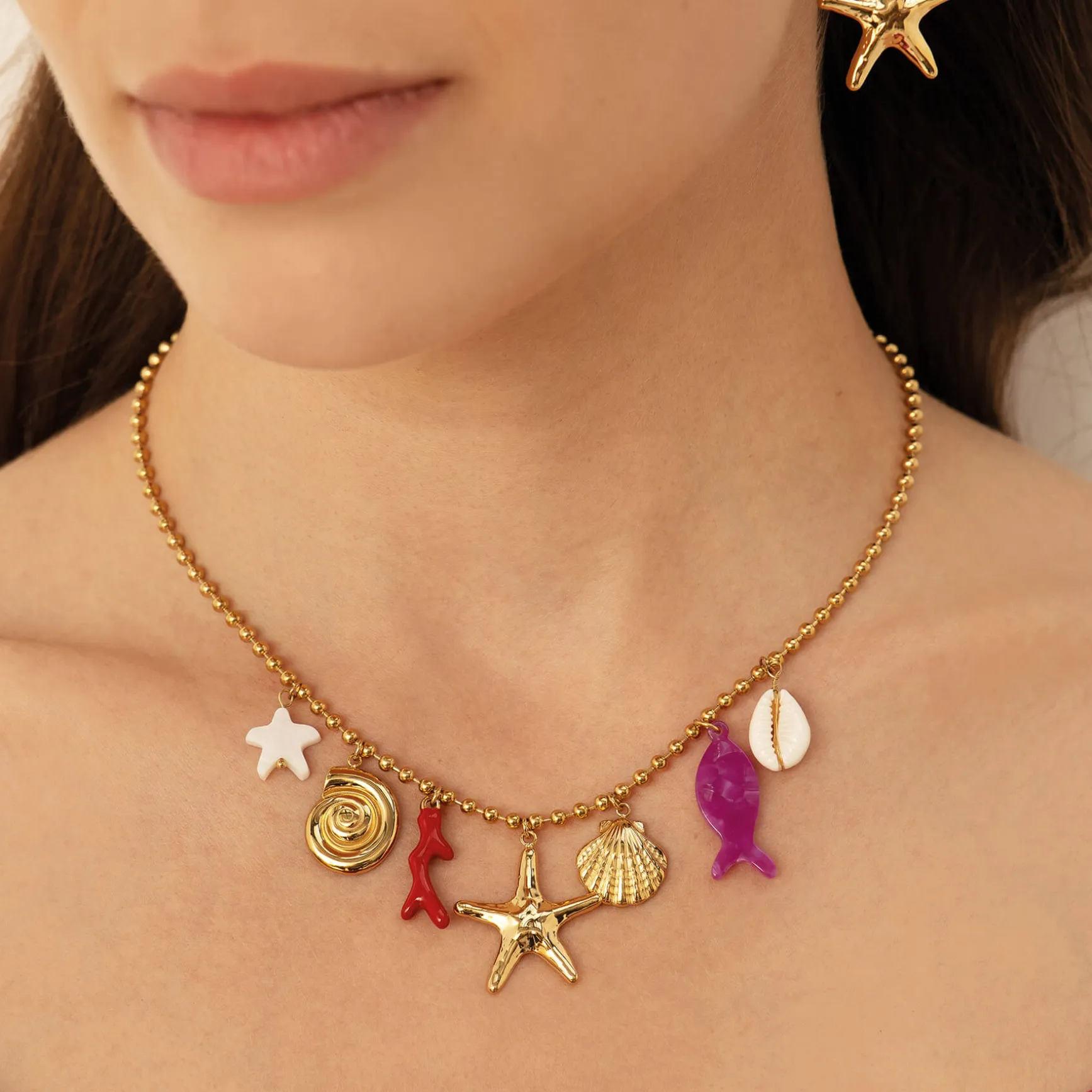 Collier Zanzibar acier doré