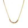 Collier zircons multicolores