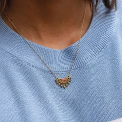 Collier Zoé strass multicolores