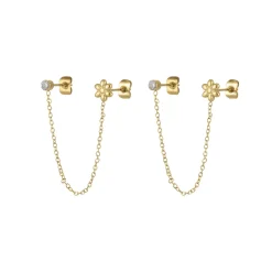 Double boucles Flore acier doré or