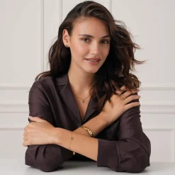 Jonc Mathilde acier doré or