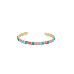 Jonc Mona multicolore acier doré or