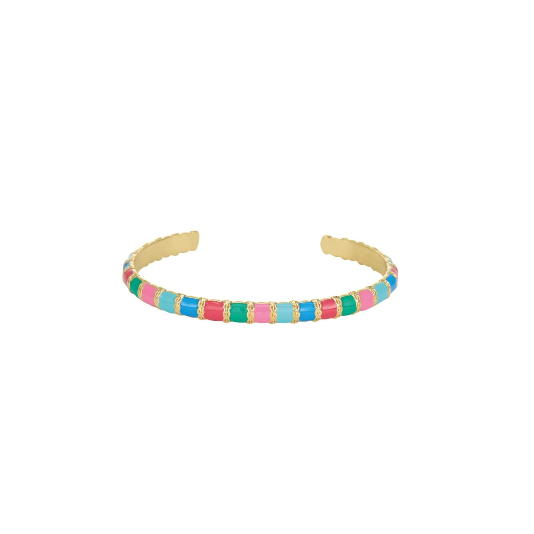 Jonc Mona multicolore acier doré or