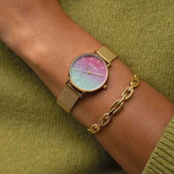 Montre Paloma pailletée acier doré