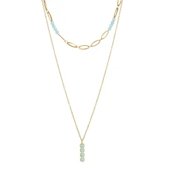 Multi rangs Amazonite doré or