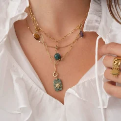 Multirangs acier doré or Luza Charms