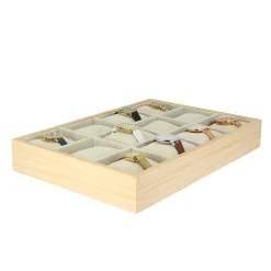 Plateau avec coussins bois et lin 3 niveaux