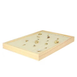 Plateau bois et lin pour bagues