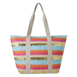 Sac paille Ibiza rayures