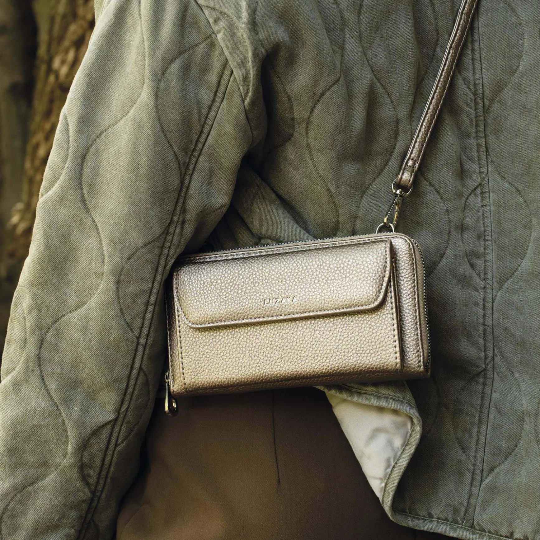 Sac Portefeuille horizontal doré