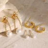 Set 3 boucles Maria doré or
