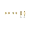 Set 3 paires de boucles Aténa acier doré or